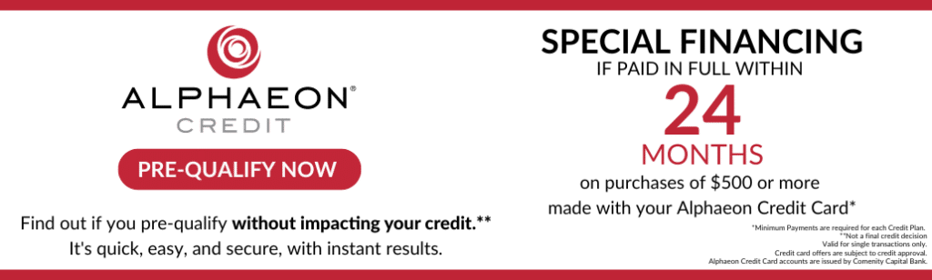 Alphaeon Credit - Pre-Qualify Now - Find out if you pre-qualify without impacting your credit. It's quick, easy, and secure, with instant results. Special financing if paid full within 24 months on purchaces of $500 or more made with you alphaeon credit card.